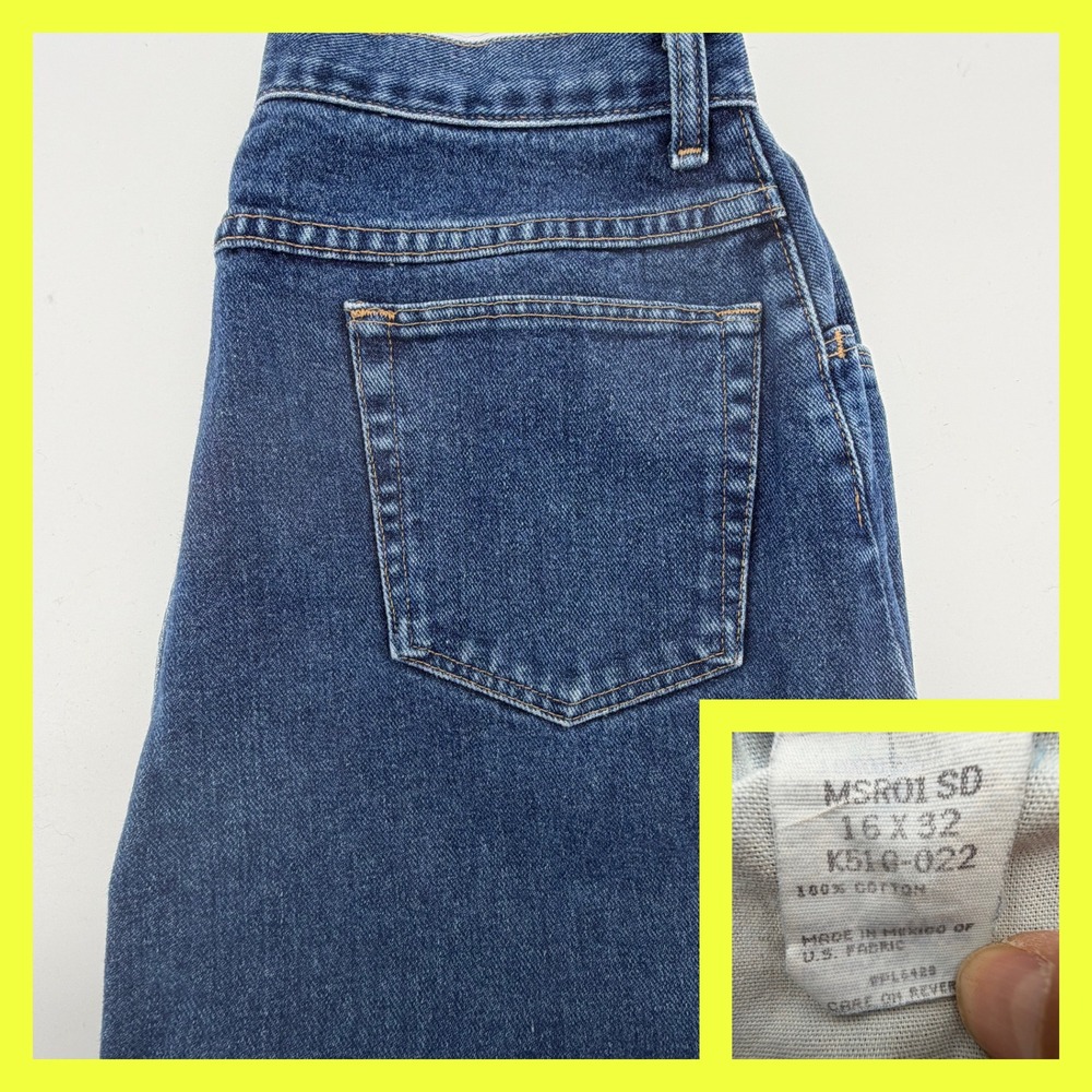 Vtg‎ Wrangler for Women Jeans 16x32 High Rise Mom Jeans Tapered Leg Blue Denim